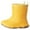 C-Yellow19, variant on DHFJKG Kids Waterproof Rubber Rain Boots For Boys Girls Solid Color Non- Rain Weather Comfort Shoes