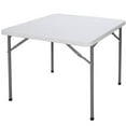 thumbnail image 3 of HXYHJ 3/4/6/8 FT Plastic Folding Tables - Ultra - Portable, Durable for Indoor & Outdoor Use - Ideal for Picnics, Camping, Parties and More-4 FT Round (2 PCS), 3 of 7