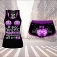 thumbnail image 2 of Women‘s Printing Short Sleeve Shirts Set Halloween Drawstring Shorts Set EAN13, 2 of 5