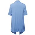 thumbnail image 2 of FashionOutfit Women's Solid Jersey Knit Draped Open Front Short Sleeves Cardigan, 2 of 4