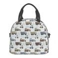 thumbnail image 2 of Goofa Tractor and Dumper Pattern Lunch Bag ,Insulated Lunch Box, Small Leakproof Cooler Food Lunch Containers Reusable High Capacity Lunch Tote Bags, 2 of 8