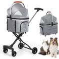 thumbnail image 1 of Carreola para Mascotas Plegable y Ligera - Cochecito Portátil con Transportín Desmontable para Perros y Gos, Ideal para Viajes, Caminas y Compras, hasta 15 kg de Capacidad, 1 of 5