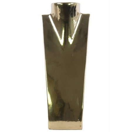 Benzara BM133468 Imposing Ceramic Bust Jewelry Display - Gold - 6 x 3.25 x 16.25 in.