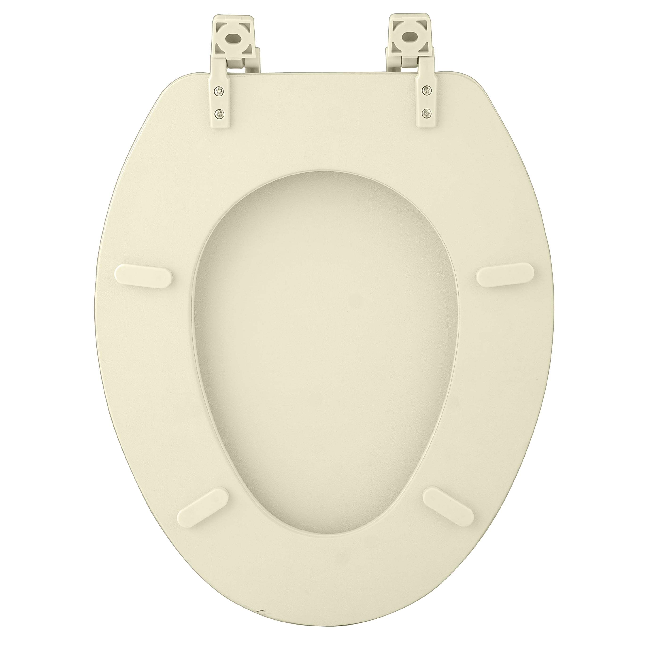 Vinyl Soft Close Elongated Toilet Seat, Adjustable Hinges Toilet Seats with Non Slip Grip Tight Bumpers, Oval Shape Heavy Duty Plastic Bathroom Toilet Seat and Lid Set, Bone
