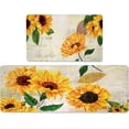 thumbnail image 2 of Sunflower Kitchen Rugs Decor Set of 2 Anti Fatigue Yellow Vintage Floral Farmhouse Non-Skid Kitchen Floor Mats Comfort Standing Mat Waterproof Sink Carpet (17.3 x 28 inch+17.3 x 47 inch), 2 of 6
