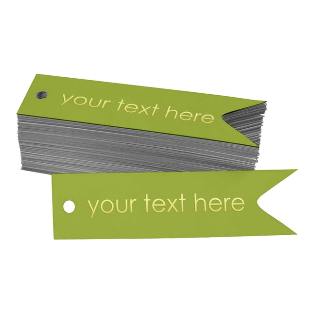 Darling Souvenir Pack Of 100 Real Gold Foil Personalized Paper Tags Your Text Here Party Favor Hang Tags