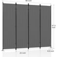 thumbnail image 3 of GOJOOASIS Room Dividers Folding Privacy Screens 4 Panel Partition (Grey), 3 of 6