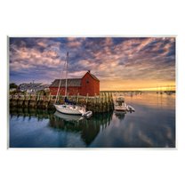 Stupell Docked Boats Marina Harbor Photography Landscape Photography Wall Plaque Unframed Art Print Wall Art