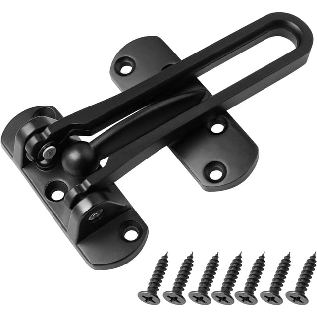 2 uds (negro) cerradura de refuerzo de puerta cerradura de barra oscilante para seguridad del hogar cerraduras de puerta delantera para niños espesar aleación de aluminio sólido