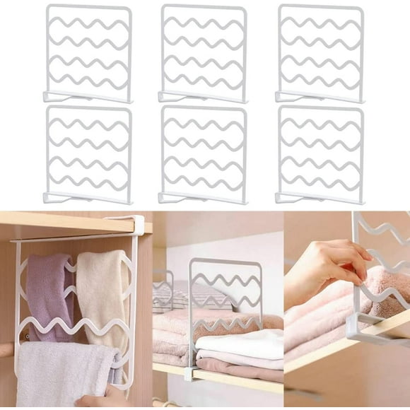 nipocaio 6pcs Cabinet Dividers Shelf Dividers Closet Fitout Shelf Dividers No Drilling for Home, Bathroom, Kitchen