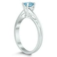 thumbnail image 2 of SZUL Women's Solitaire Oval 6X4MM Aquamarine Gemstone Twist Ring in 10K White Gold, 2 of 4