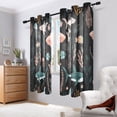 thumbnail image 6 of 2 Panels Set Blackout Curtains Thermal Insulated Sun Protection Room Darkening Drapes for Bedroom Sharks and Seagrass Pattern, 6 of 6
