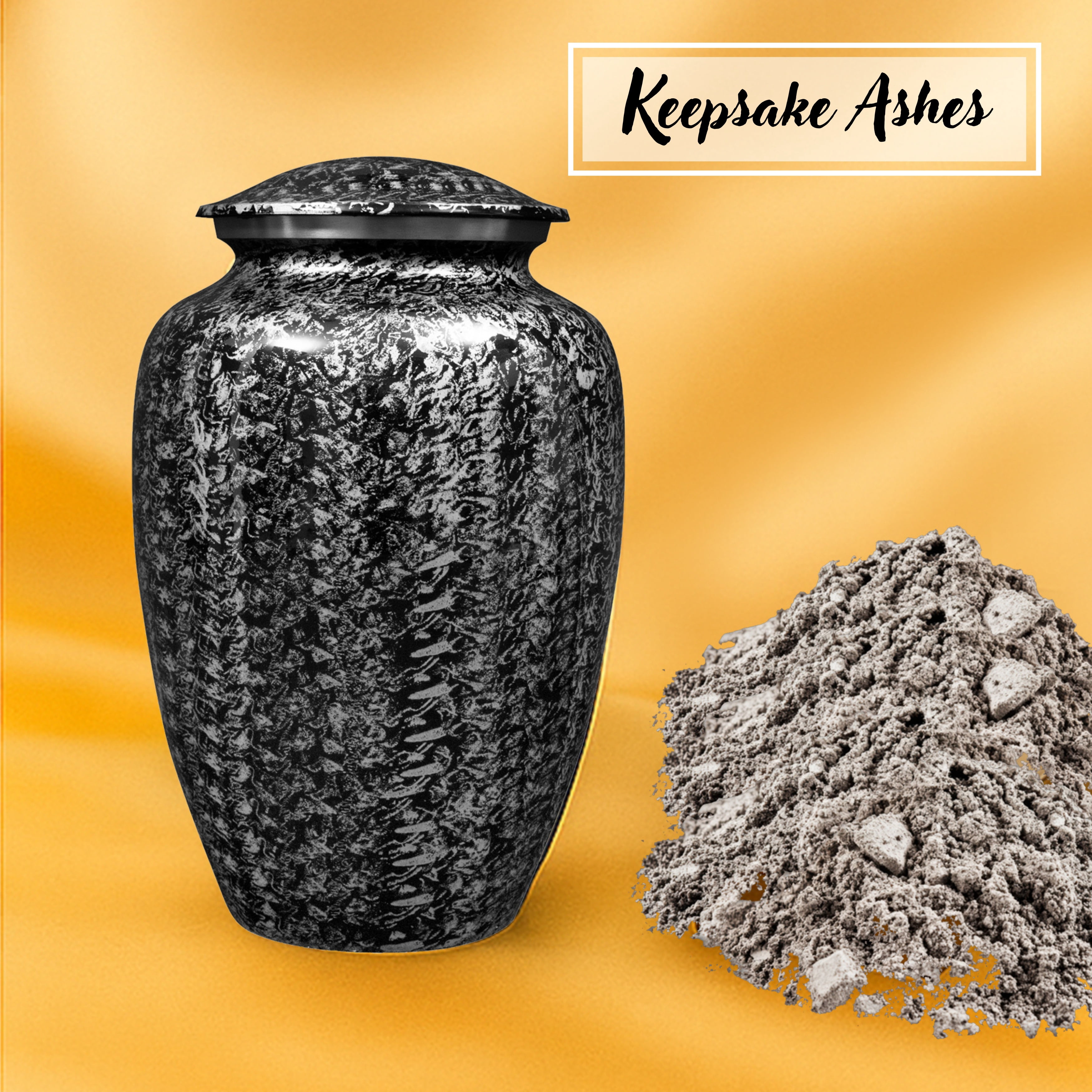 Handcrafted Aluminum Urn - Decorative Memorial Holder for Ashes and Remembrance (Charcoal)
