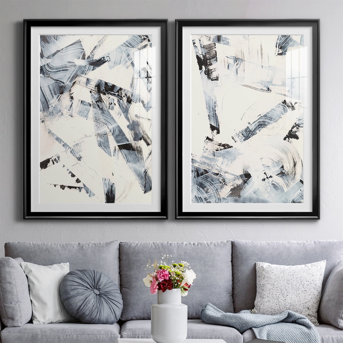 Wexford Home Fractured Ice I Premium Framed Print, 26.5" x 36.5" - Ready to Hang, Black (Set of 2)