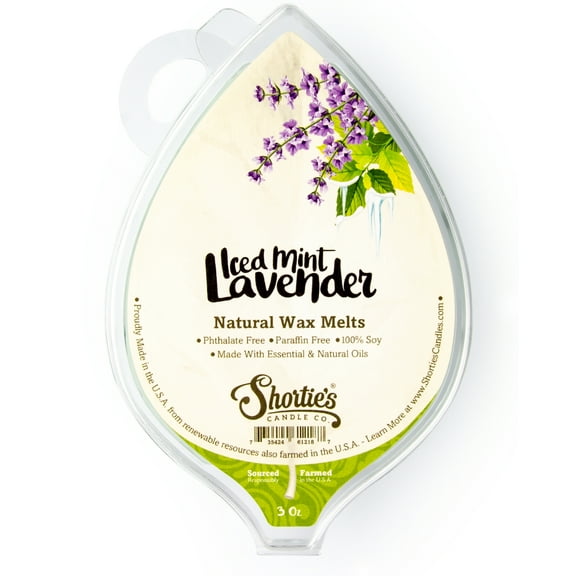Iced Mint Lavender All Natural Soy Soy Wax Melts - All Natural   Essential Oils   Phthalate Free - Shortie's Candle Company