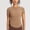 Coffee, variant on Women's Casual Oversize Solid Color Round Neck Short Sleeve T-Shirt, Soft Polyester Spandex Blend Top for Daily Wear