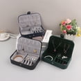 thumbnail image 5 of 2024 Portable Jewelry Box Jewelry Organizer Display Travel Jewelry Case Boxes Button Leather Storage Chenille Jewelers Joyero, 5 of 6