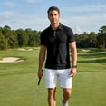 thumbnail image 5 of Hearthz Golf Polo Shirts for Men Black Quick Dry Men's Short-Sleeve Shirt Moisture Wicking Athletic Workout Mens Golf Polo, 5 of 7