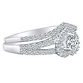 thumbnail image 2 of AFFY 3/4 Carat Round Cut White Natural Diamond Heart Wedding Bridal Ring Set In 14K Solid White Gold, 2 of 2