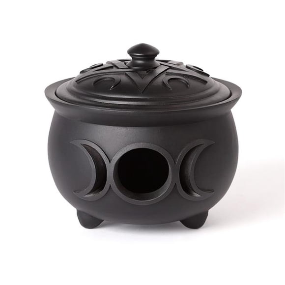 Alchemy Gothic V107 4.72 in. Triple Lune Chaudron Pot&44; Noir