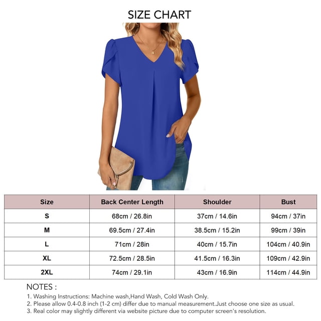 Camisa de manga corta con cuello en V para mujer NikouMX Top básico de gasa elegante de verano plisado S M L XL 2XL