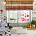 thumbnail image 5 of 2 Pack Farmhouse Burnt Orange Brown Valances for Windows Bedroom Living Room Window Treatments, Vintage Wooden Striped Rod Pocket Valance Drapes Short Kitchen Curtains Over Sink 42"x12", 5 of 8
