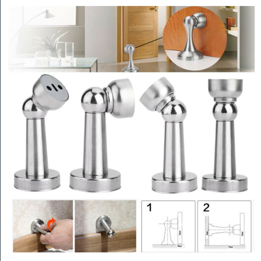 New 3 Magnetic Door Stop Stopper Holder Catch Fitting Screws Home Office Safety 