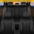 thumbnail image 4 of LAONNVIR Car Seat Covers Full Set Fit for Jeep Cherokee 2014-2025 Waterproof Leather Automotive Seat Cushion Protector Black,Full Set, 4 of 8