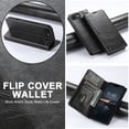 thumbnail image 5 of Case for iPhone 16e, Magnetic Matte Premium PU Leather Stand Flip Cover with Card Slots and Wallet, Shockproof and Full Body Protection Compatible with iPhone 16e - Black, 5 of 6