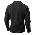 thumbnail image 4 of Blusas y camisas de manga larga con cuello en V para hombre, moda informal, color liso, blusas de manga larga con cuello en V, camisas para hombre, abrigo de poliéster, 4 of 5