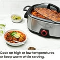 thumbnail image 4 of Chefman 6 Qt. Manual Slow Cooker, Removable Cooking Insert, Stainless Steel, 4 of 9