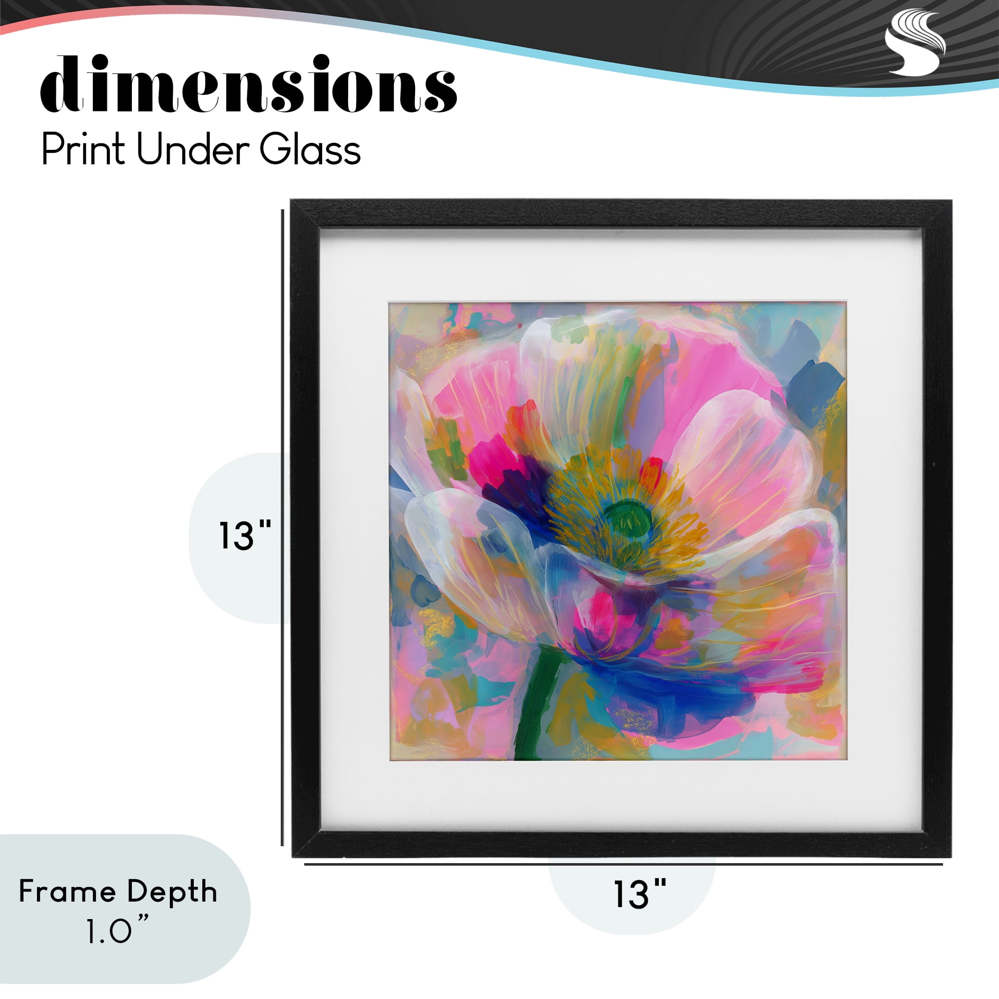 Stupell Industries Backlit Kaleidoscopic Poppy Black Framed Print Under Glass, design by Chromatic Storm Studio