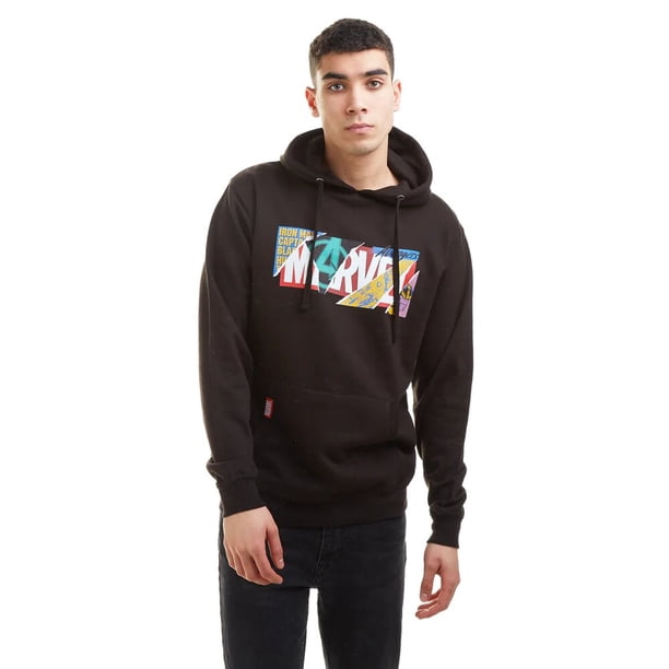 Marvel - Sudadera Álbum de Recortes para Hombre (Negro)