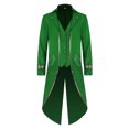 thumbnail image 2 of Men Halloween Costumes Steampunk Gothic Jacket Coat Halloween Tuxedo Vintage Costume Medium Long Punk Men'S Gold Trim Coat, 2 of 6