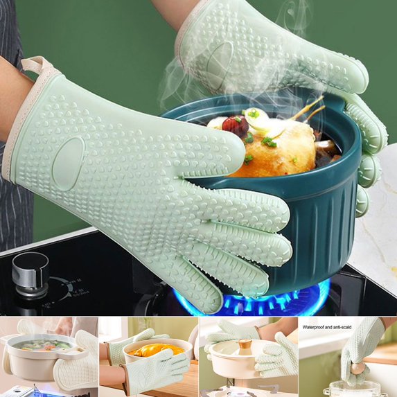 Kmxyo Baking Glove, Ultra-thick Heat-Resistant Non-slip Anti-scald Silicone High-Temperature Resistant Baking Mitt