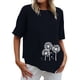thumbnail image 2 of Fiudx Camisas para Mujer Moda Mujer Casual Cuello Redondo Impresión Blusa Manga Corta Camiseta Verano Tops, 2 of 5