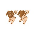 thumbnail image 2 of RUINIXCW Western Baby Boy Cowboy Outfit My First Rodeo Newborn Baby Boy Hospital Coming Home Clothes Infant Highland Cow Print Long Sleeve Romper and Pants Hat Set, 2 of 9