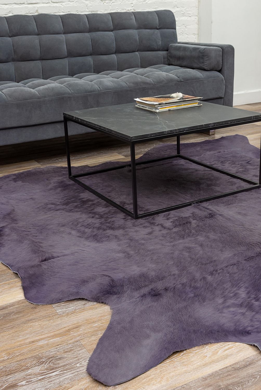 H-Natural Tapis Geneva En Peau De Vache