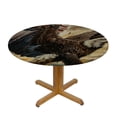 thumbnail image 3 of Orinice Bald Eagle American Flag Patriotic Round Table Cover Stain Resistant Washable Indoor Outdoor Tablecloth Kitchen Dining Wedding Parties Full Width Single-Sided Printing, 3 of 8