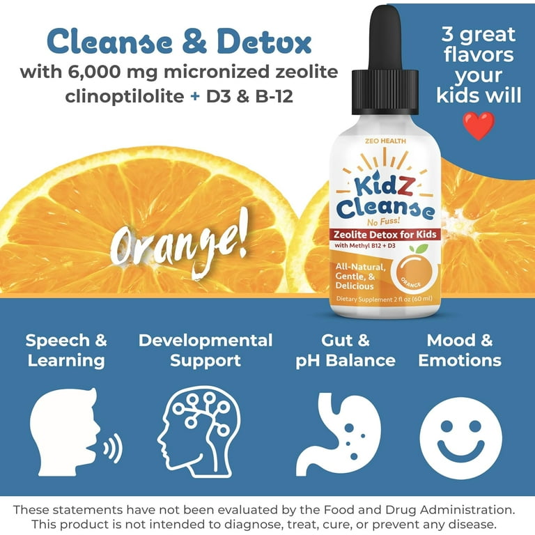 Zeo Health Kidz Cleanse Zeolite Detox for Kids Liquid Drops w