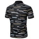 thumbnail image 4 of Camisas Hombre Vestir Manga impresa Casual Striped and Short Button Men's Spring Summer Shirt Men's blusa de Men (Black, L), 4 of 7