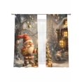 thumbnail image 7 of Gnomes Christmas Tree Sheer Curtains 63 Inch Length 2 Panels Set, Xmas Snowflake Winter Farmhouse Voile Window Treatment Rod Pocket Curtains Sheers Drapes for Bedroom/Living Room/Kitchen 52x"63"x2, 7 of 7