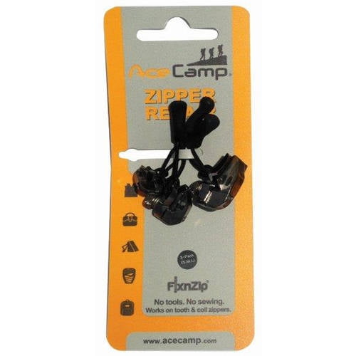 Ace Camp Zipper Repair Kit Black Nickel, 3-Pack