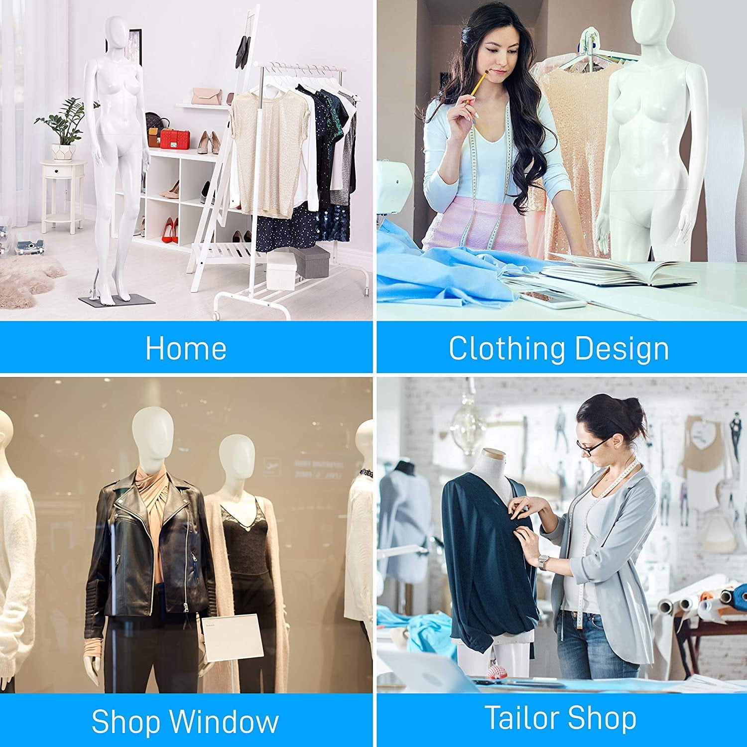 SereneLife SLMAQFE - 68.9'' Female Mannequin Torso Dress Form - Detachable Mannequin Full Body Stand