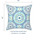 thumbnail image 2 of Outdoor Throw Pillow Covers 16x16 Decorative Accent Pillow Cases All Weather Square Cushion Covers for Sofa Patio Couch Use, Pack of 2, Delancey Baltic, 2 of 6
