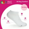 thumbnail image 6 of Fruit of the Loom All Day Comfort No-Show Socks for Women, White, Sizes 4-10 (6-Pack), 6 of 6