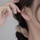 thumbnail image 3 of Hipoalergénico S925 Pendientes Mini Pin de Plata de Ley Pequeño Alce Margarita Navidad Mujer / Hombre Pequeño Aro, 3 of 4