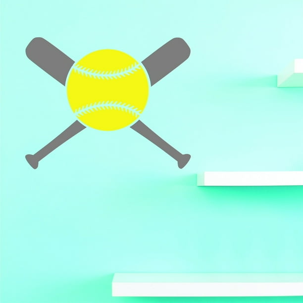 Baseball Softball Bat Design Picture Art Vinyl Wall Decal Sticker 12x12