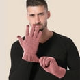 thumbnail image 2 of PMVFHDE Mens Gloves Solid Color Winter Thickened Knitted Outdoor Warm Screen Snowman Embroidered, 2 of 5