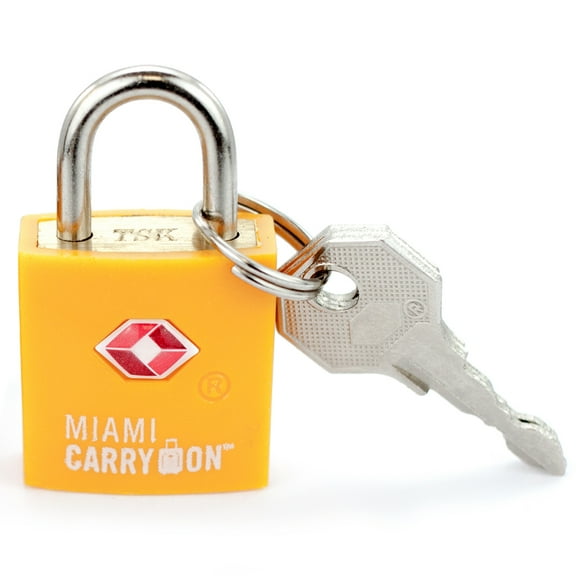 Miami CarryOn TSA Approved Padlock - TSA Keyed Luggage Lock - Orange